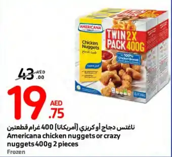 Carrefour Americana chicken nuggets or crazy nuggets 400g 2 pieces Frozen offer
