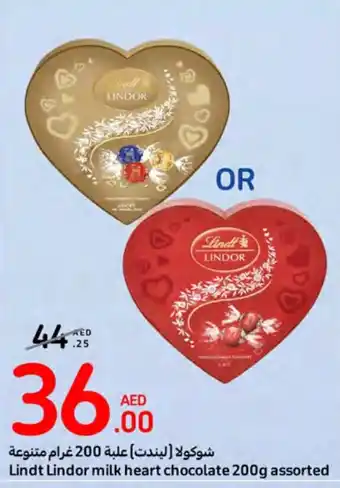 Carrefour Lindt Lindor milk heart chocolate 200g assorted offer