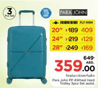 Nesto Para John PP 4Wheel Hard Trolley 3pcs Set asstd. offer