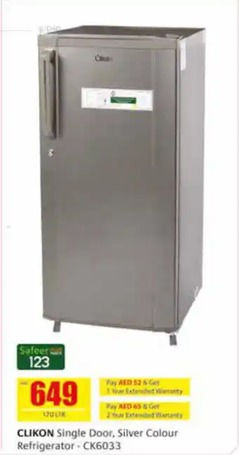 Safeer Market CLIKON Single Door, Silver Colour Refrigerator offer