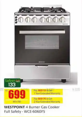 Safeer Market WESTPOINT 4 Burner Gas Cooker Full Safety offer