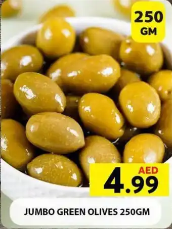 Grand Hyper Market JUMBO GREEN OLIVES 250GM offer