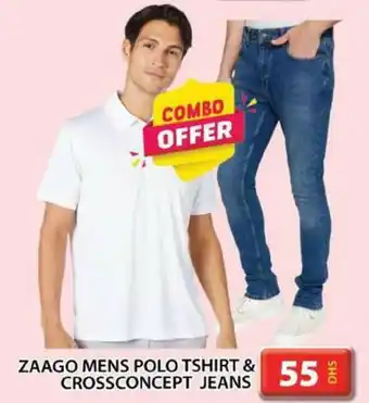 Grand Hyper Market ZAAGO MENS POLO TSHIRT AND CROSSCONCEPT JEANS offer