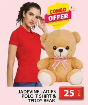 Grand Hyper Market JADEVINE LADIES POLO T SHIRT AND TEDDY BEAR offer