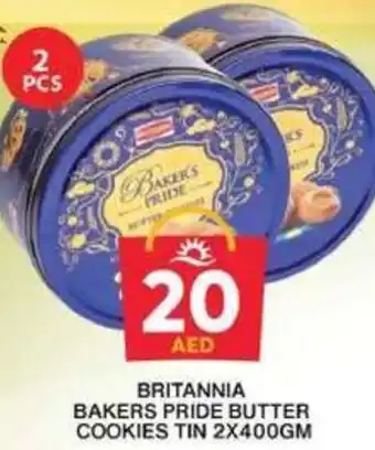 Grand Hyper Market BRITANNIA BAKERS PRIDE BUTTER COOKIES TIN 2X400GM offer