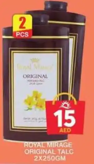Grand Hyper Market ROYAL MIRAGE ORIGINAL TALC 2X250GM offer