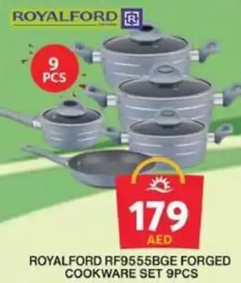 Grand Hyper Market ROYALFORD RF9555BGE FORGED COOKWARE SET 9PCS offer