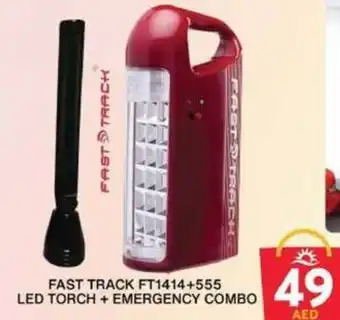 Grand Hyper Market FAST TRACK FT1414+555 LED TORCH + EMERGENCY COMBO offer