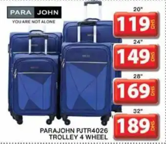 Grand Mall Sharjah PARAJOHN PJTR4026 TROLLEY 4 WHEEL offer