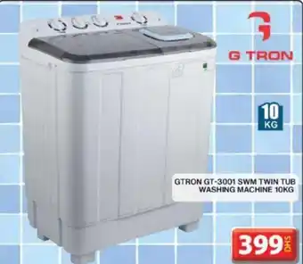 Grand Mall Sharjah GTRON GT 3001 SWM TWIN TUB WASHING MACHINE 10KG offer