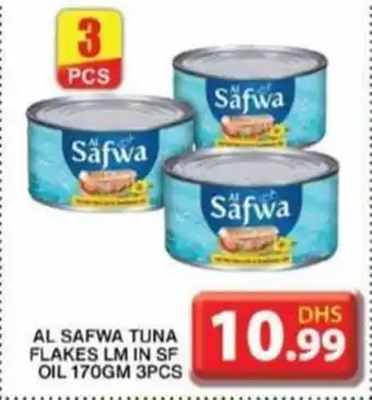 Grand Mall Sharjah AL SAFWA TUNA FLAKES LM IN SF OIL 170GM 3PCS offer
