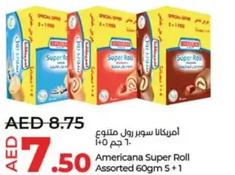 Lulu Hypermarket Americana Super Roll Assorted 60gm 5+1 offer