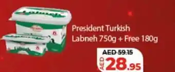 Lulu Hypermarket President Turkish Labneh 750g + Free 180g AED 59.15 offer