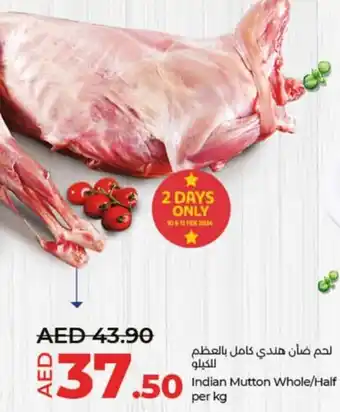 Lulu Hypermarket Indian Mutton Whole Half per kg offer