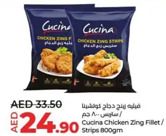 Lulu Hypermarket Cucina Chicken Zing Fillet Strips 800gm offer