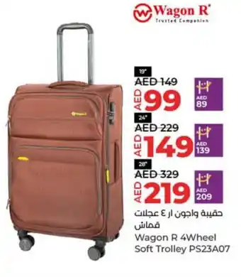 Lulu Hypermarket Wagon R 4Wheel Soft Trolley PS23A07 offer