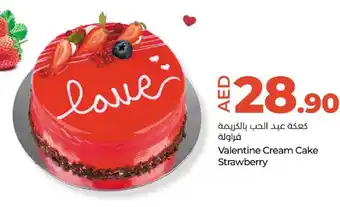 Lulu Hypermarket Valentine Cream Cake Strawberry offer