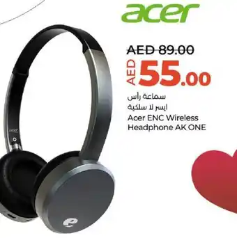 Lulu Hypermarket Acer ENC Wireless Headphone AK ONE offer