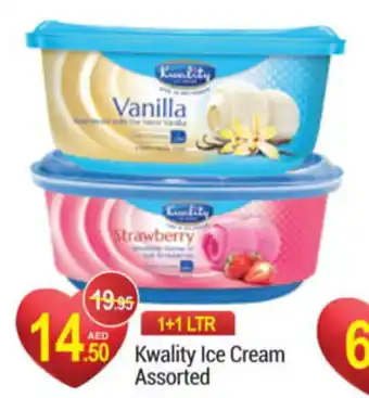 New W Mart Kwality Ice Cream Assorted 1 + 1Ltr offer