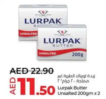 Lulu Hypermarket Lurpak Butter Unsalted 200gm x 2 offer