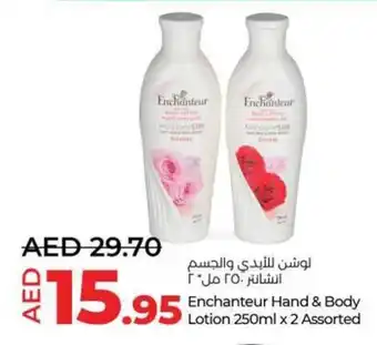 Lulu Hypermarket Enchanteur Hand & Body Lotion 250ml x 2 Assorted offer