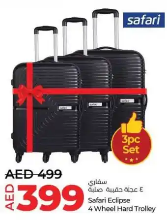 Lulu Hypermarket Safari Eclipse 4 Wheel Hard Trolley offer