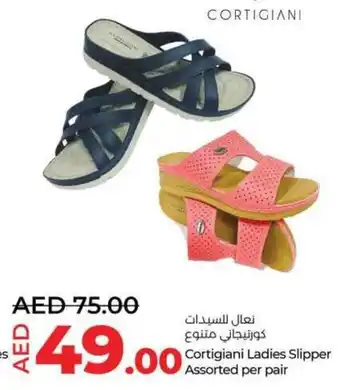Lulu Hypermarket Cortigiani Ladies Slipper Assorted per pair offer