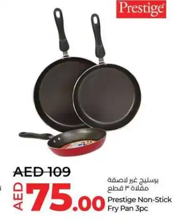 Lulu Hypermarket Prestige Non-Stick Fry Pan 3pc offer