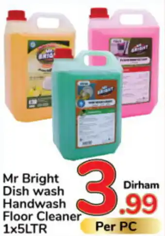 Day To Day Mr Bright Dish wash Handwash Floor Cleaner 1x5LTR offer