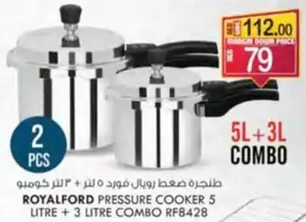 KM Trading ROYALFORD PRESSURE COOKER 5 LITRE + 3 LITRE COMBO RF8428 offer
