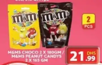 Grand Hyper Market M&MS CHOCO 2 x 180GM/ M&MS PEANUT CANDYS 2 x 165Gm offer