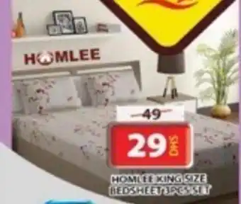 Grand Hyper Market HOMILE KING SIZE BEDSHEET 3PCS SET offer