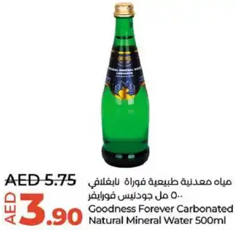 Lulu Hypermarket Goodness Forever Carbonated Natural Mineral Water 500ml offer