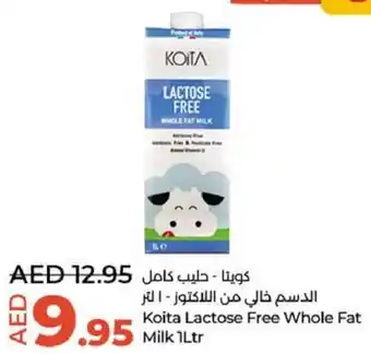 Lulu Hypermarket Koita Lactose Free Whole Fat Milk 1Ltr offer