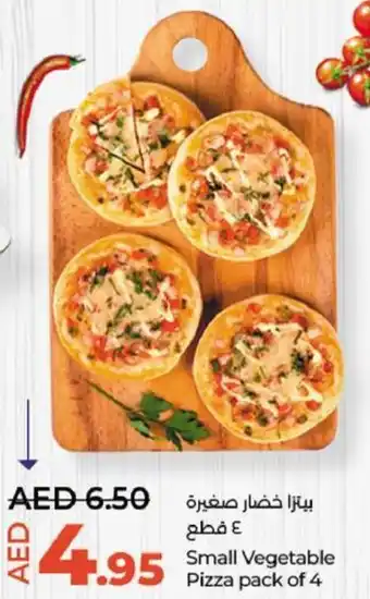 Lulu Hypermarket Small Vegetable Pizza pack of 4 offer