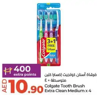 Lulu Hypermarket Colgate Tooth Brush Extra Clean Medium x 4 offer