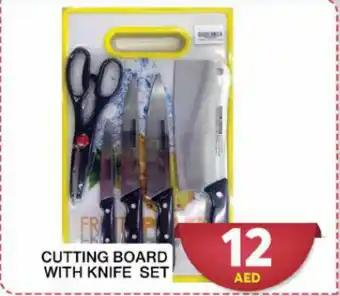 Grand Hyper Market CUTTING BOARD WITH KNIFE SET offer