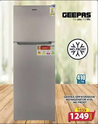 Grand Hyper Market GEEPAS GRF4120SSXN REFRIGERATOR 410L NO FROST offer