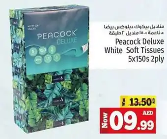 Kenz Hypermarket Peacock Deluxe White Soft Tissues 5x150s 2ply offer