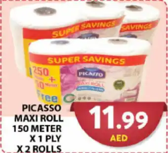 Grand Hyper Market PICASSO MAXI ROLL 150 METER X 1 PLY X 2 ROLLS offer