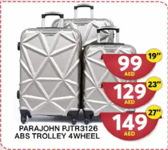 Grand Hyper Market PARAJOHN PJTR3126 ABS TROLLEY 4 WHEEL 19" offer
