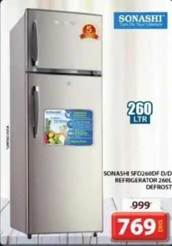 Grand Hyper Market SONASHI SFD260DF D/D REFRIGERATOR 260L DEFROST offer