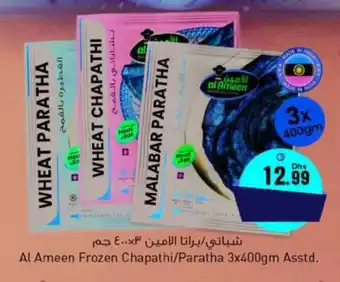 Last Chance Al Ameen Frozen Chapathi/Paratha 3x400gm Asstd. offer