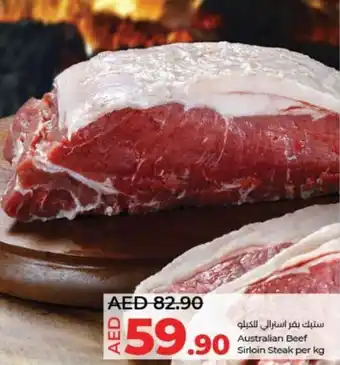 Lulu Hypermarket Australian Beef Sirloin Steak per kg offer
