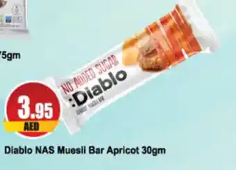 Almaya supermarket Diablo NAS Muesli Bar Apricot 30gm offer