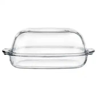 Ikea Buren Oven/serving dish with lid, clear glass, 42x26 cm offer