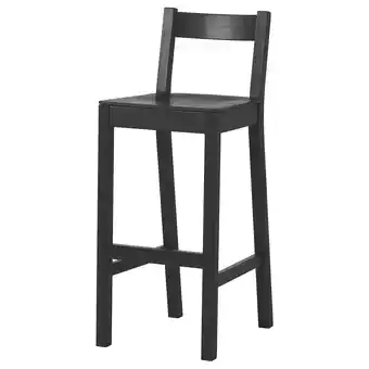 Ikea Nordviken Bar stool with backrest, black, 75 cm offer