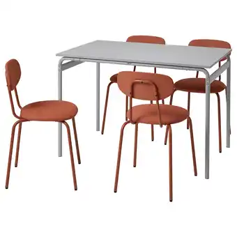 Ikea GrÅsala / ÖstanÖ Table and 4 chairs, grey/remmarn red-brown, 110 cm offer