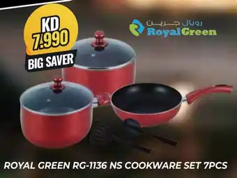 Grand Mall Sharjah ROYAL GREEN RG-1136 NS COOKWARE SET 7PCS offer