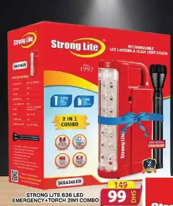 Grand Hyper Market STRONG LITE 636 LED EMERGENCY+TORCH 2IN1 COMBO offer